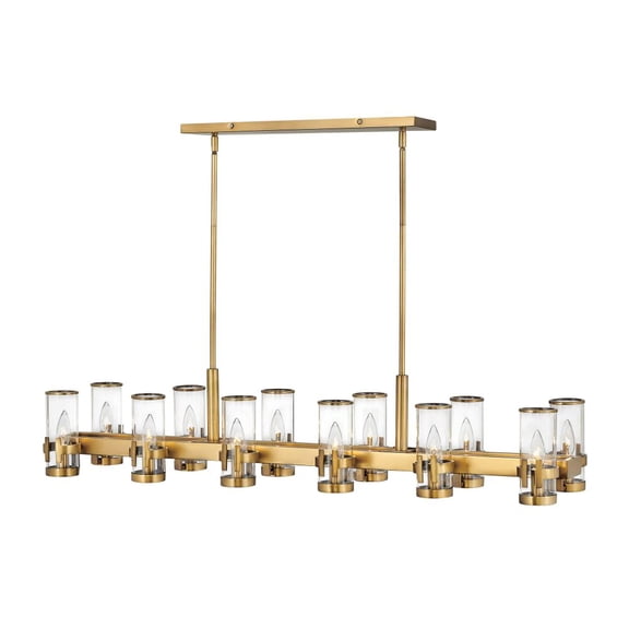 38108HB Hinkley Lighting Reeve - 12 Light Linear Chandelier in Traditional-Transitional Style - 46 Inches Wide by 9 Inches High-Heritage Brass Finish