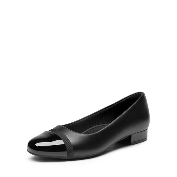 DREAM PAIRS Women's Pumps Low Chunky Closed Toe Heels for Women Comfortable Casual Slip-On Dress Shoes for Wedding Work Office Party