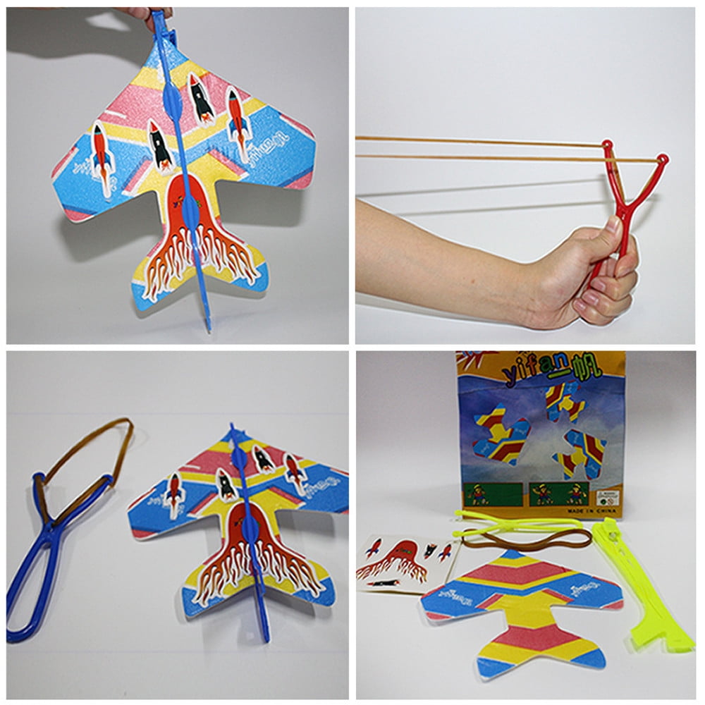 DIY Flash Ejection Cyclotron Light Plane Slingshot Aircraft For Kids