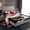 Grey Red, variant on Manfei Black Red Worrior Bed Sheets for Boys, Japanese Samurai King Sheets, Tokyo Scenery Silhouette Sheet Set, Microfiber Bedroom Decor, 4-Piece