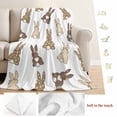 thumbnail image 5 of Brown Love Heart Bunny Blanket Soft Cozy Warm Twin Blanket for Bed, Plush Fuzzy Flannel Fleece Blankets for Sofa, Polka Dot Rabbits Throw Blankets for Couch, Lightweight Gifts for Women, 60"x80", 5 of 9
