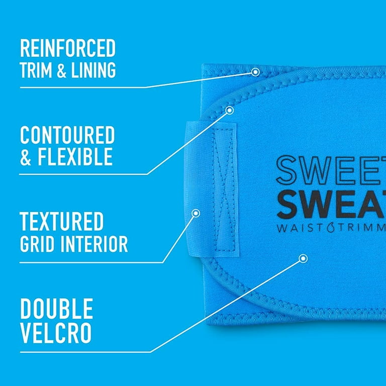 Sweet Sweat Waist Trimmer Neon Blue Premium Waist Trainer for