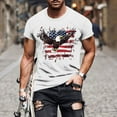 thumbnail image 2 of Vetsdori Men's July 4th Shirts Summer Independence Day Pullover Eagle Short Sleeve,Crew Neck Patriotic Outdoor Tops for Men Red White and Blue, 2 of 6