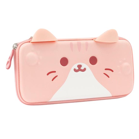 of cat Carry Case Switch Protective Shell with Cartridges Fit Charger Adapter - pink