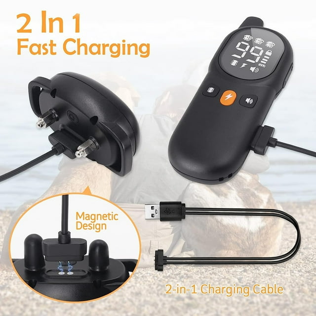 Bark Dog Bark Collar Rechargeable Electric Training Collar 2600Ft Dog Training Collar with Remote for 8-100lbs Small Medium Large Dogs Waterproof IP67 Collar with Beep