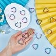 thumbnail image 3 of 1 caja de 20 llaveros con forma de corazón, de colores, de metal, de hierro, con forma de arcoíris, chapados en colores, con forma de corazón, conector para llaves, anilla de salto, 3 of 5