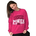 thumbnail image 4 of Pink Power Breast Cancer Awareness Women Crewneck Sweatshirt Brisco Brands S, 4 of 6