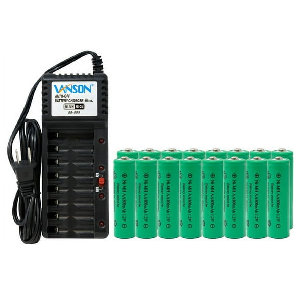 V-868 8 Bay AA & AAA Charger   16 AA (800 mAh) NiMH Batteries