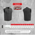 thumbnail image 3 of First Mfg Co - Hotshot - Men's Motorcycle Biker Riding Black Leather Vest - 2X Large, 3 of 5