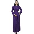 thumbnail image 4 of Bimba Women's Long Sleeve Maxi Mandarin Collar Plain Jilbab Dress With Pockets, 4 of 7