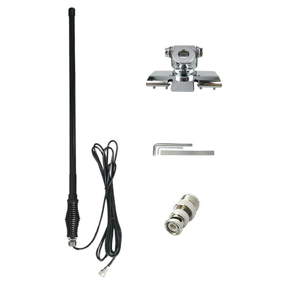 VHF UHF Antenna PL259 BNC Ham Talkie Walkie Two Way UV Radio Antenna Bonnet Bracket with 5meter Cable for Truck Car