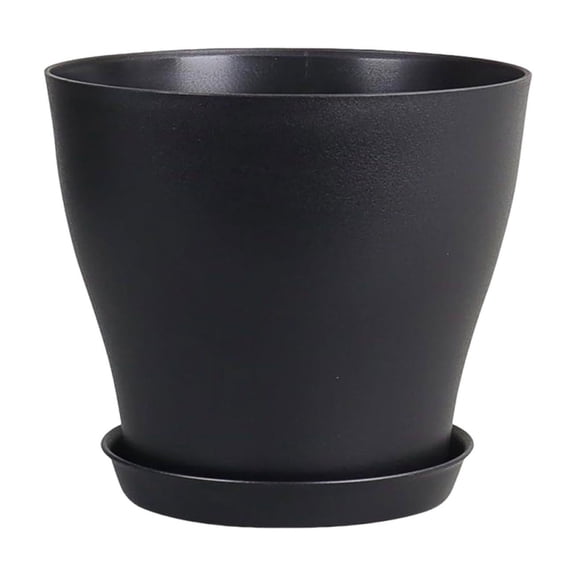 Plastic Flower Pots for Small with Drainage Holes and Saucers, Set of 1, Indoor and Outdoor Use for Herbs, and Seedlings