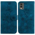 thumbnail image 2 of Compatible with Nokia C32 Embossed Lily Wallet Case with Card Holder PU Leather Flip Cover, 2 of 5