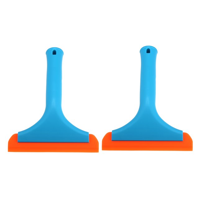 Unique Bargains 2 Pcs Raclette de Pare-Brise de Voiture, Raclette de Douche en Silicone Bleu