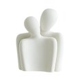 thumbnail image 2 of Estatua abstracta de pareja abrazándose, figura de cerámica, colección única de arte de recuerdo Blanco, 2 of 9