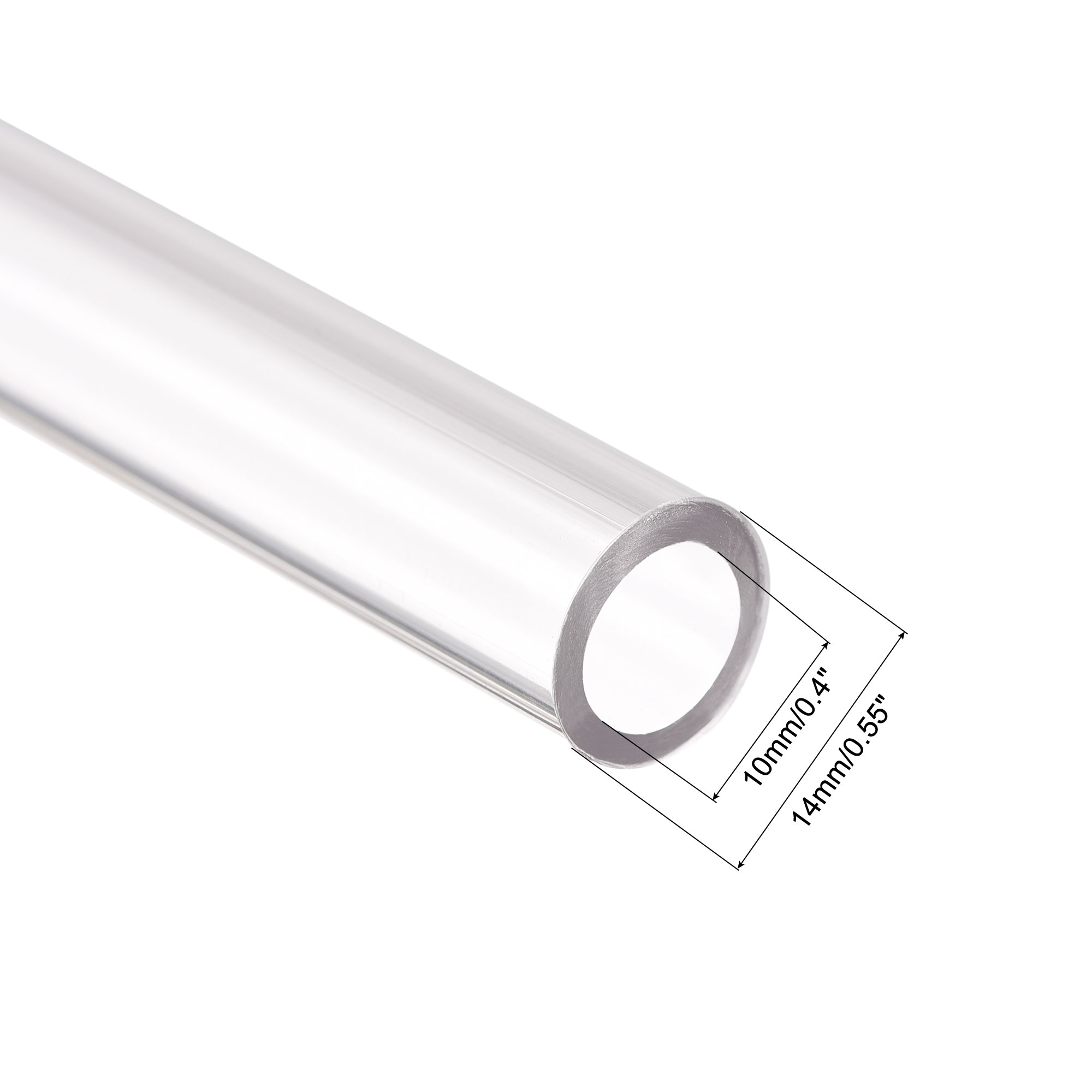 Unique Bargains PETG Tubing Hard Tube for PC Water-cooling System Clear 10 x 14 mm
