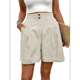 thumbnail image 2 of Pantalones Cortos de de Cintura Alta y Pierna con Bolsillos para Mujer, de Verano Albaricoque XL, 2 of 7