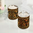 thumbnail image 2 of Yayeee 2 Pack Qtip Holder Bathroom Cotton Swab Canister with Lid Clear Dispenser Set, Retro Abstract Eagle, 2 of 6