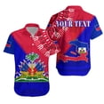 thumbnail image 2 of Camisas hawaianas con estampado 3D para hombres, camisas polinesias con escudo de armas de Haití, negras y marrones, camisetas casuales de moda para niños, ropa de calle para mujeres, 2 of 5