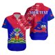 thumbnail image 2 of Camisas hawaianas con estampado 3D para hombres, camisas polinesias con escudo de armas de Haití, negras y marrones, camisetas casuales de moda para niños, ropa de calle para mujeres, 2 of 4