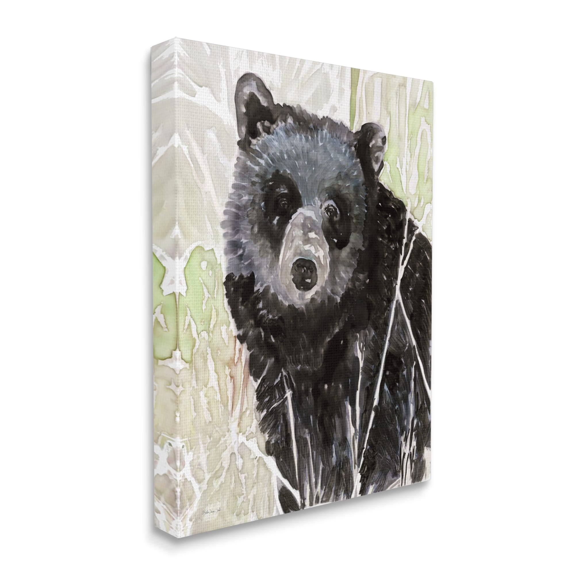 Stupell Industries Painterly Black Bear Abstract Forest Foliage Canvas Wall Art, 30 x 40, Design by Stellar Design Studio