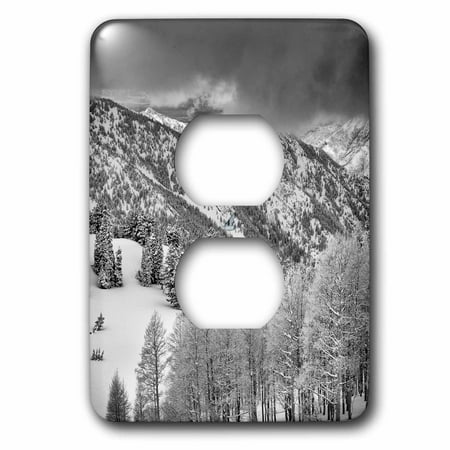 3dRose Ski tracks near Gobblers Knob, Uinta-Wasatch Cache NF, Utah - 2 Plug Outlet Cover