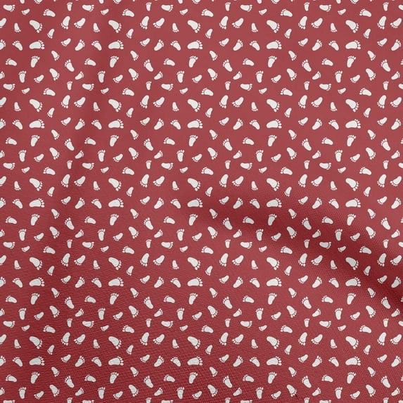 oneOone Polyester Spandex Red Fabric Kids Foot Dress Material Fabric Print Fabric By The Yard 56 Inch Wide