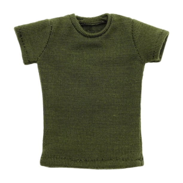 Camiseta de moda a escala 1/6, ropa para muñecas de 12 pulgadas, modelo de soldado, vestido. Verde
