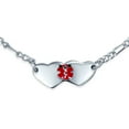 thumbnail image 2 of Bling Jewelry Womens Dainty Heart Shape Red Medical Identification Blank ID Bracelet .925 Sterling Silver Wrist 7 Inch, 2 of 7