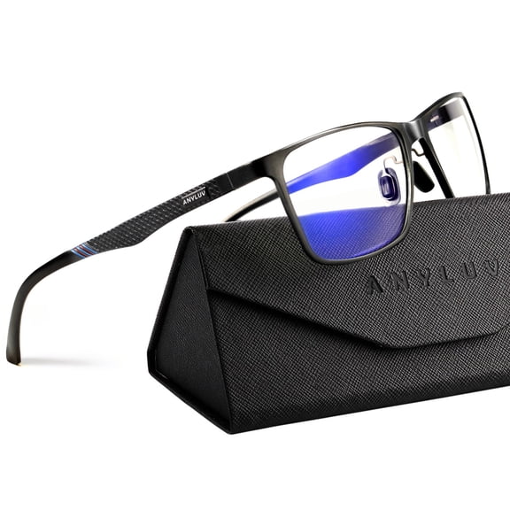 ANYLUV Blue Light Glasses Men, Relieve Eyestrain and Eye Protection, Al-Mg Metal Computer Blue Light Blocking Glasses
