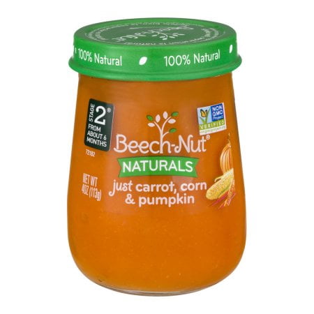 Beech-Nut Stage 2 Just Carrot, Corn & Pumpkin Baby Food, 4.0