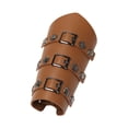 thumbnail image 1 of Protector de brazo de cuero PU, guantelete Medieval, muñequera, accesorios de disfraz, brazaletes medievales Steampunk de caballero para accesorios Marrón Yinane Protector de brazo, 1 of 8