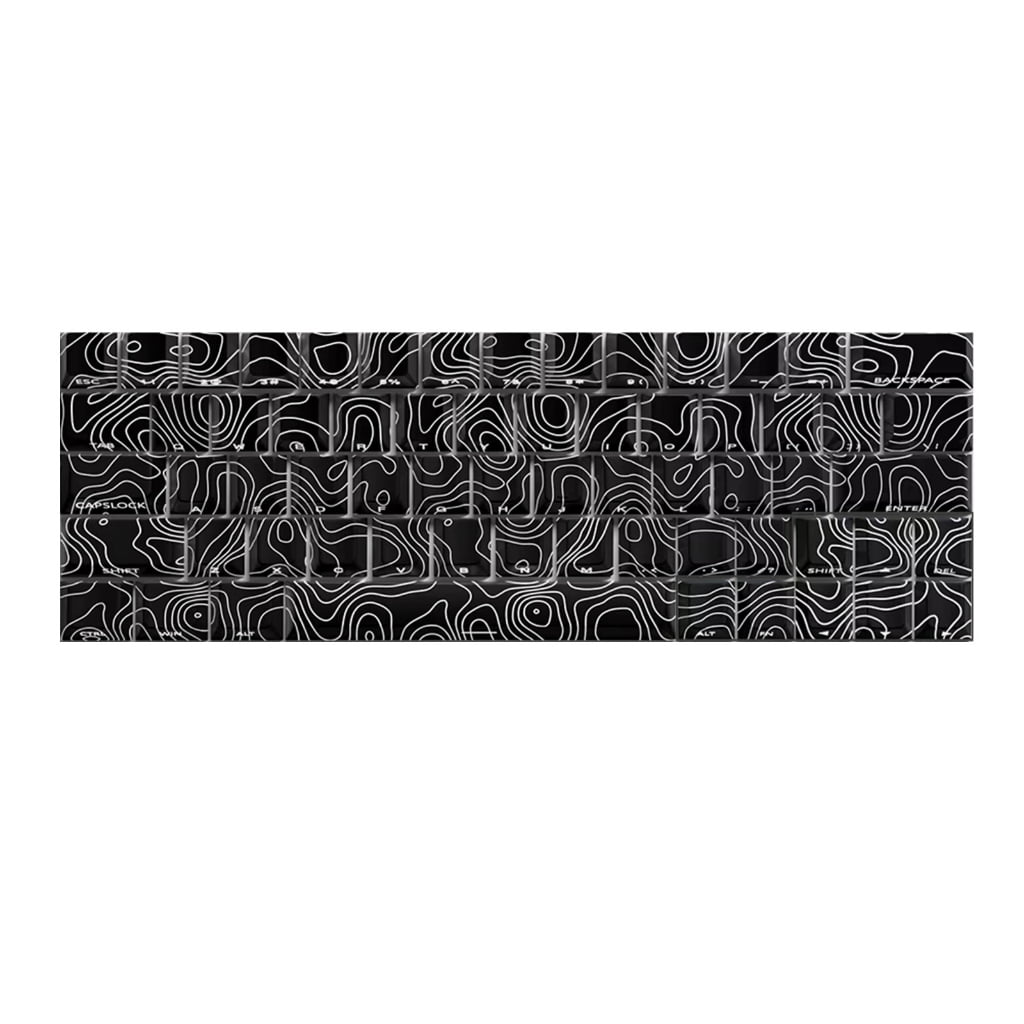 64/74Key Translucents Keycaps Contour3.0 Side Print Backlit Shines Through Keycaps for 60 61 63 64 65 67 Keyboards