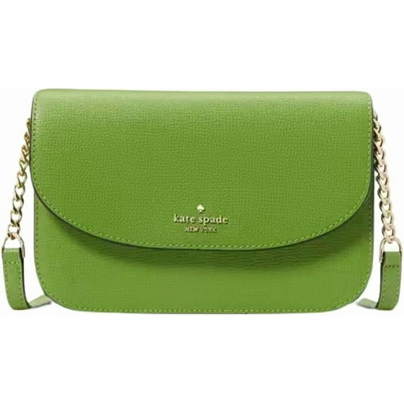 Kate Spade Kristi Turtle Green Leather Chain Flap Crossbody Bag