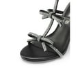 thumbnail image 5 of Women’s Heeled Sandals Stiletto Heels Rhinestone Bow Sandals, 5 of 8