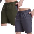 thumbnail image 1 of Pantalones deportivos de 2 piezas, pantalones cortos de baloncesto con cordón de bolsillo para hombre, pantalones de secado rápido para correr y entrenar, 1 of 6