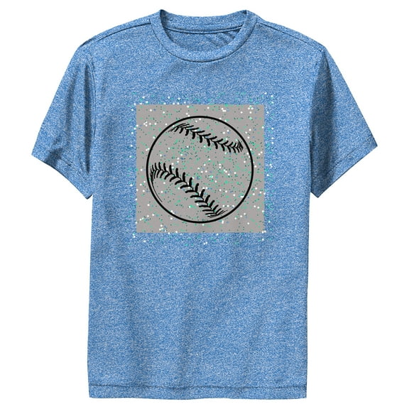 Boy's Lost Gods Baseball Dots Performance Graphic Tee Royal Blue Heather Small