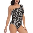 thumbnail image 3 of Goofa Hand Drawn Snake Pattern Women's One Piece Swimsuits Tummy Control Bathing Suits Asymmetric One Shoulder Swimwear-X-Large, 3 of 6