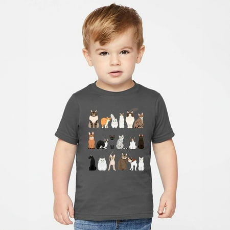 

Cat Lovers Kid s Tees Farm Animal Infant Bodysuits Pet Illustration Breeds Youth-Youth L (14-16) Shirt / Charcoal