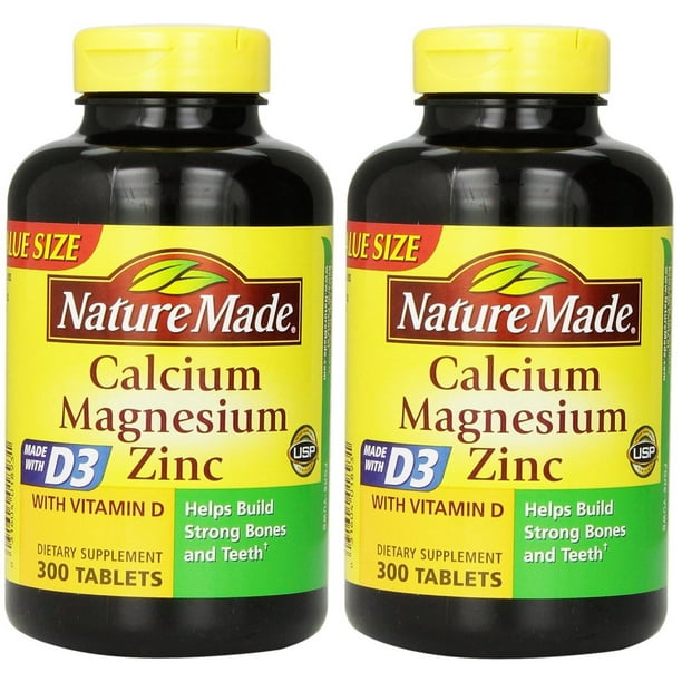Nature Made Calcium Magnesium Zinc Tablets with Vitamin D 300 Tablets