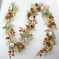 thumbnail image 4 of Fall Garland 5.6Ft Maple Leaves Rattan Garland with Pumkins Berries Harvest Festival Thanksgiving Decorations Indoor and Outdoor, 4 of 6