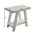 thumbnail image 6 of Narrow Side End Table with Storage Shelf, Wood Nightstand Sofa Table for Living Room, Bedroom, Black, 6 of 6