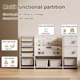 thumbnail image 4 of MONTARY Kids Toy Storage Organizer w/ 8 Removable Toy Bins, 4-Tier Bookshelf, and 2 Cabinet Storage, Grey and Ivory, 4 of 9