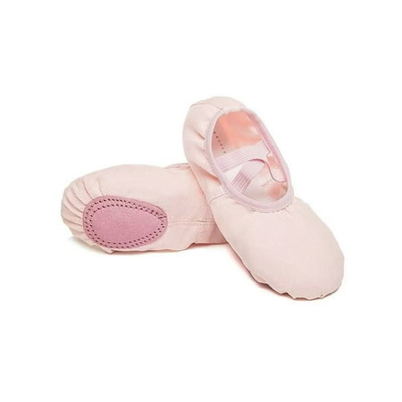 

Girls Canvas Ballet Slippers Flats Leather Soles Dance Shoes for Toddler Little Kid