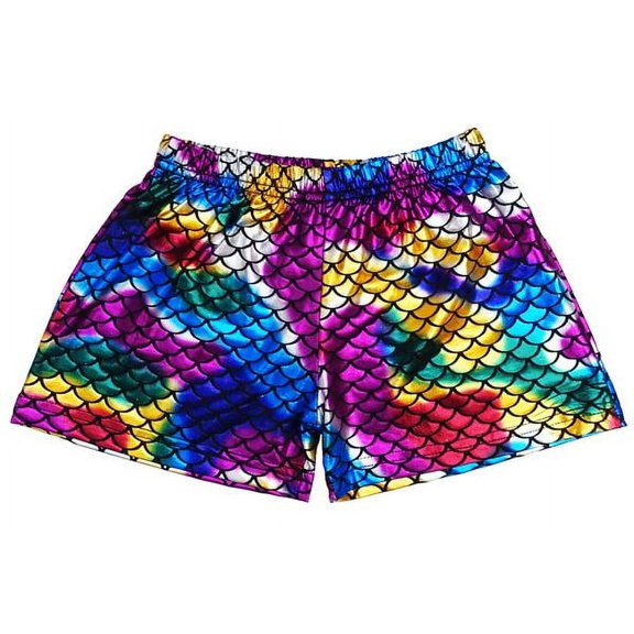 Wenchoice Rainbow Mermaid Scale Shorts For Dance/Gymnastic/Swimming Girl'S M(3Y-4Y)