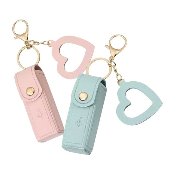 ELAYARD 2Pcs Lip Gloss Holder Keychain Clip for Travel Assorted Color Stylish Compact Bag