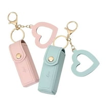 ELAYARD 2Pcs Lip Gloss Holder Keychain Clip for Travel Assorted Color Stylish Compact Bag
