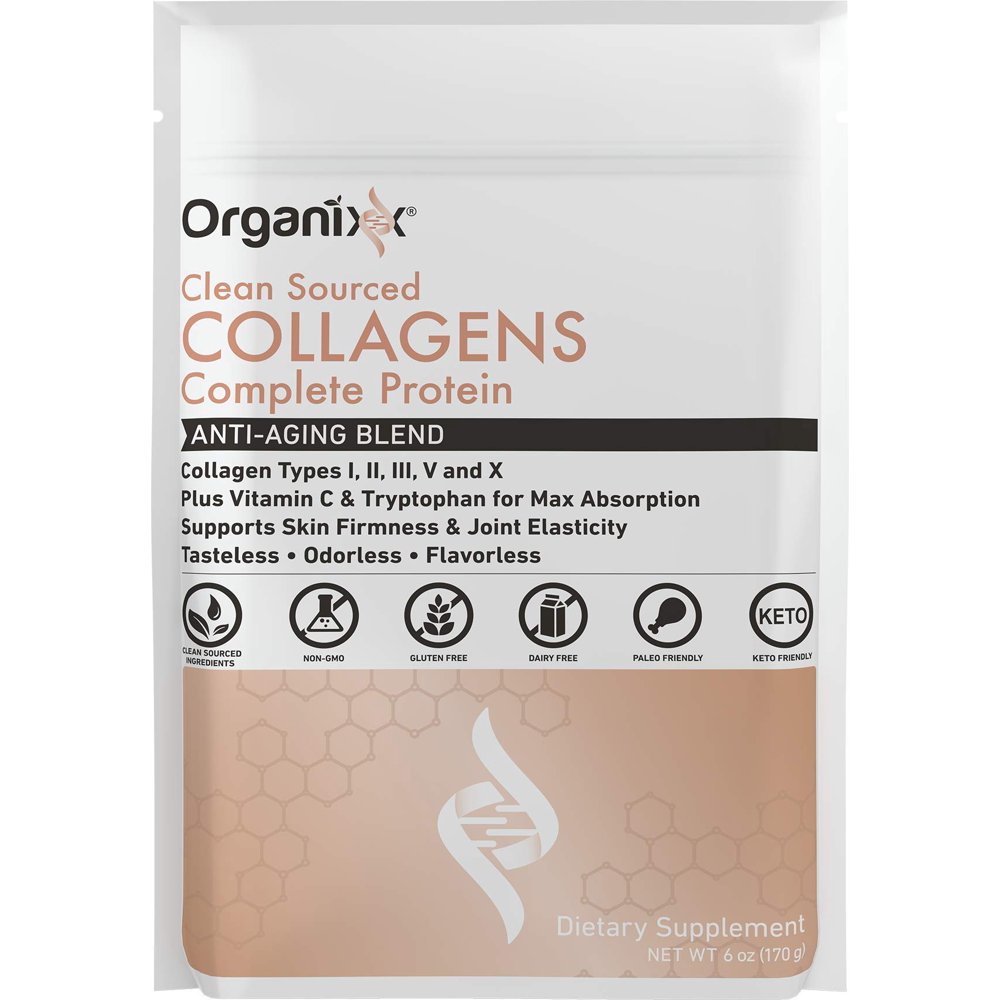 Organixx Clean Sourced Collagen Powder AntiAging Eases Joint