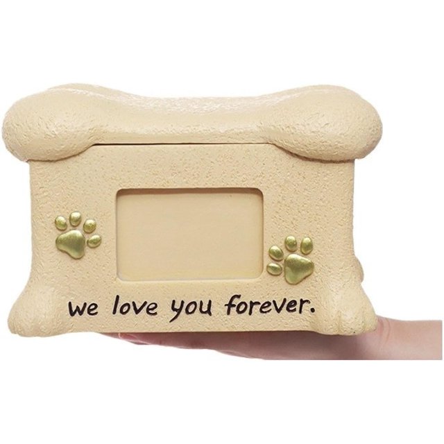 Urnes pour Animaux, Chats et Chiots Aiment les Boîtes Funéraires pour Animaux, Boîtes Commémoratives pour Animaux, Pots en Résine, avec Cadres Photo, Boîtes de Protection Nostalgique