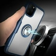 thumbnail image 3 of Designed for iPhone 11 Case 6.1 inch, Carbon Fiber Design Clear Crystal Case with 360 Degree Rotation Finger Ring Holder Kickstand(Work with Magnetic Car Mount) for iPhone 11,Navy Blue, 3 of 14
